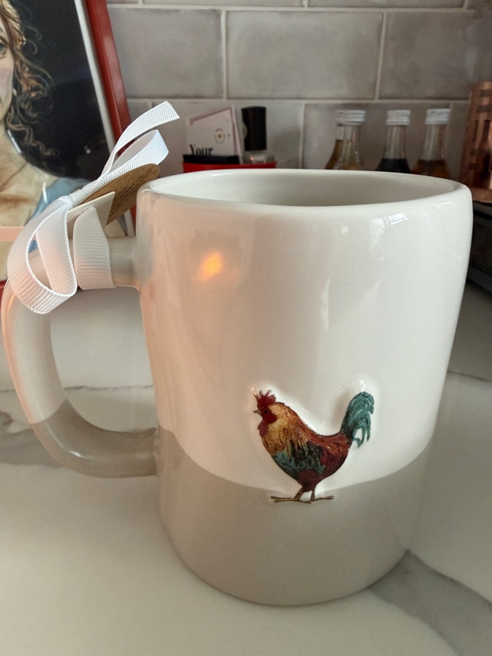 Rae Dunn Two-Tone Rooster Mug Cluck NWT